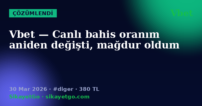 Vbet — 30 Mar 2026
