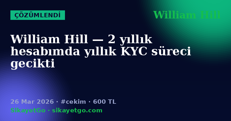 William Hill — 26 Mar 2026