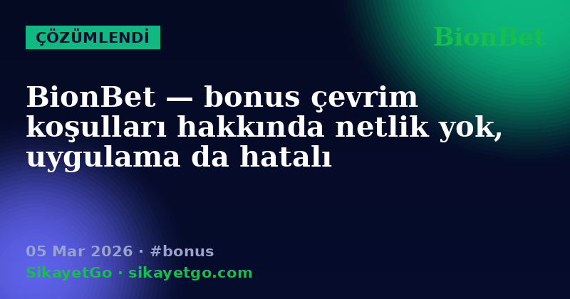 BionBet — 05 Mar 2026