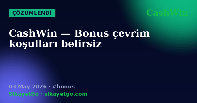 CashWin — 03 May 2026
