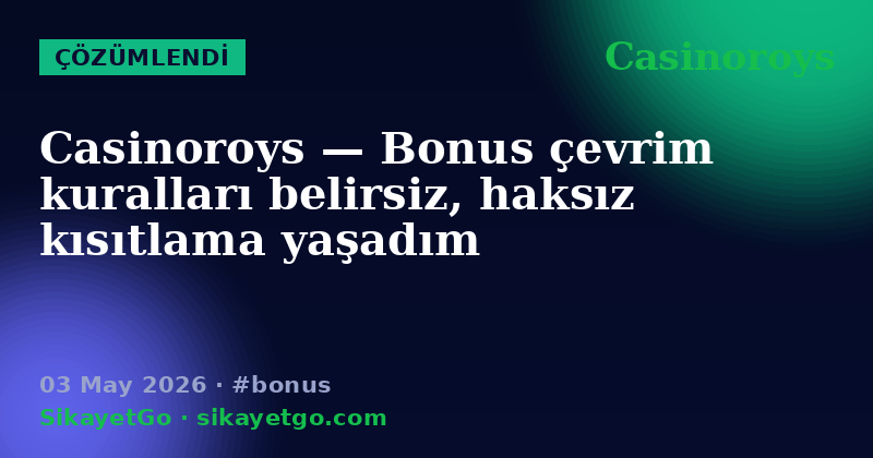 Casinoroys — 03 May 2026