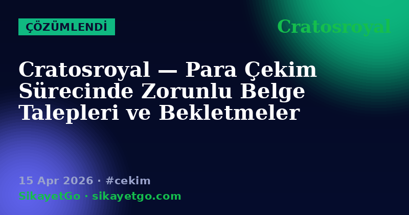 Cratosroyal — 15 Apr 2026
