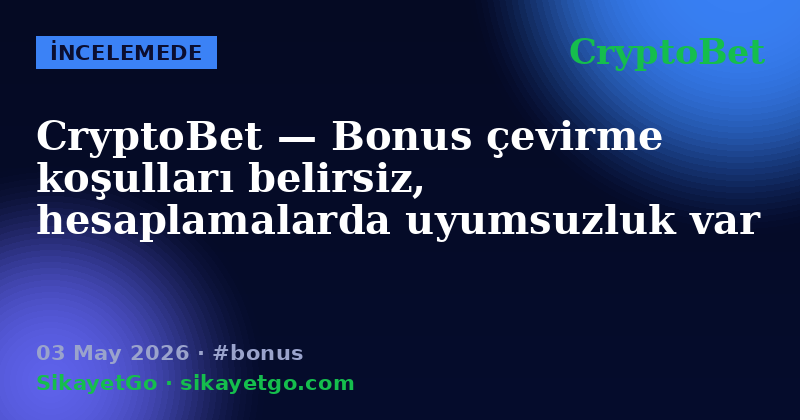 CryptoBet — 03 May 2026