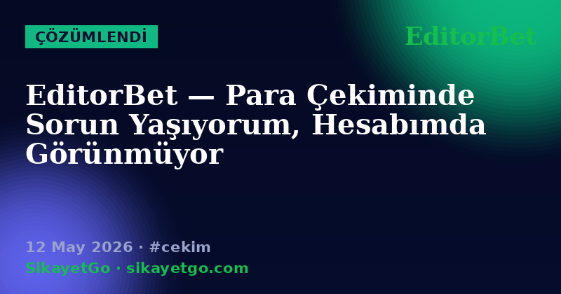 EditorBet — 12 May 2026