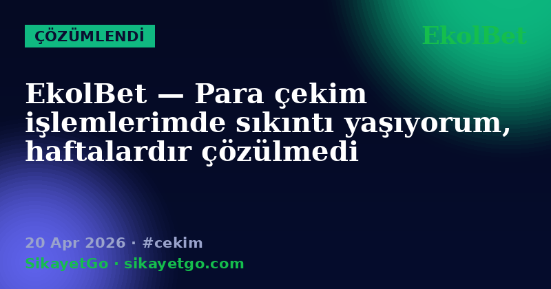 EkolBet — 20 Apr 2026