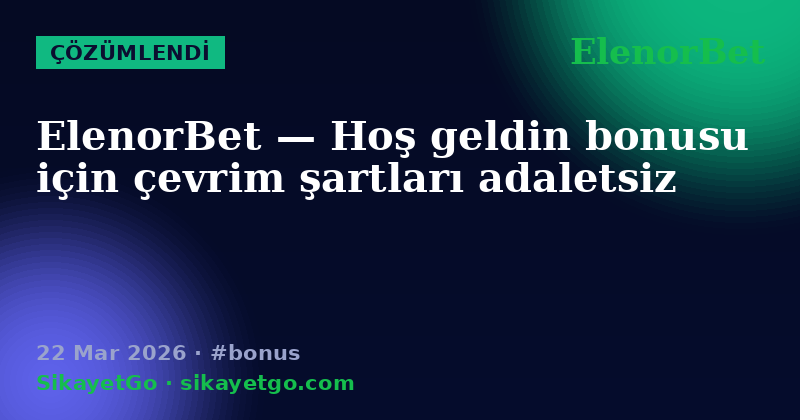 ElenorBet — 22 Mar 2026