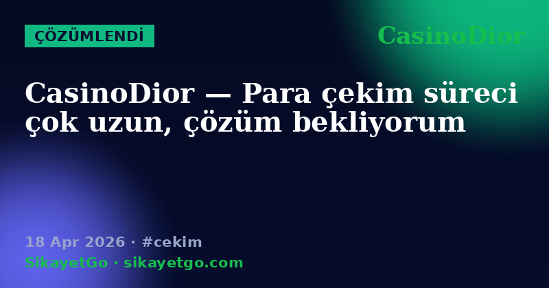 CasinoDior — 18 Apr 2026
