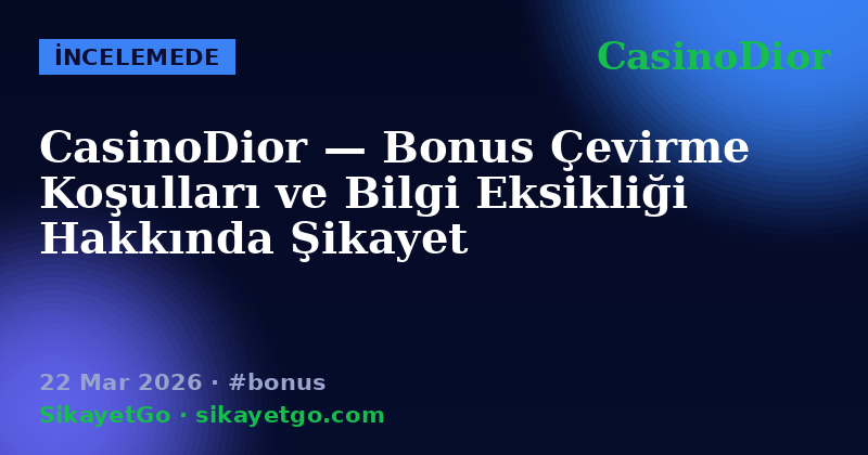 CasinoDior — 22 Mar 2026