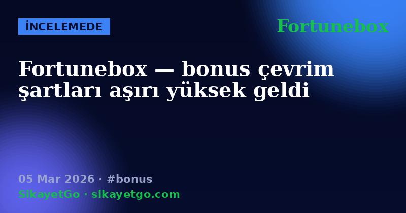 Fortunebox — 05 Mar 2026