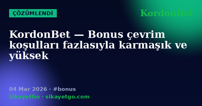 KordonBet — 04 Mar 2026