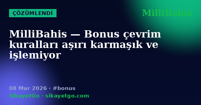MilliBahis — 08 Mar 2026