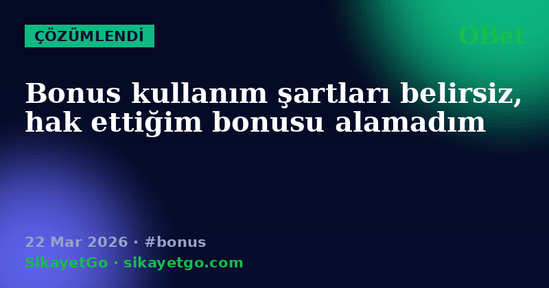 OBet — 22 Mar 2026