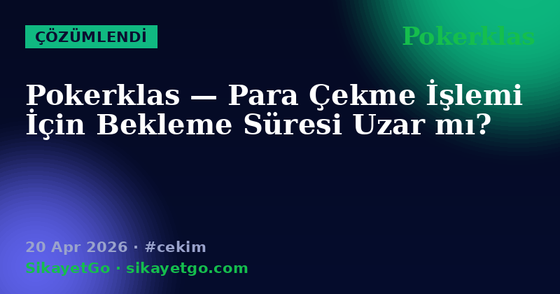 Pokerklas — 20 Apr 2026