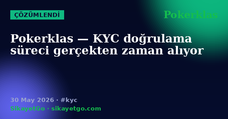 Pokerklas — 30 May 2026