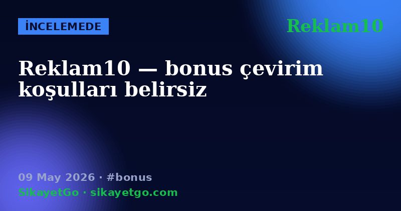 Reklam10 — 09 May 2026
