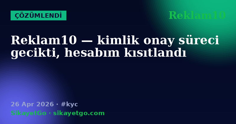 Reklam10 — 26 Apr 2026