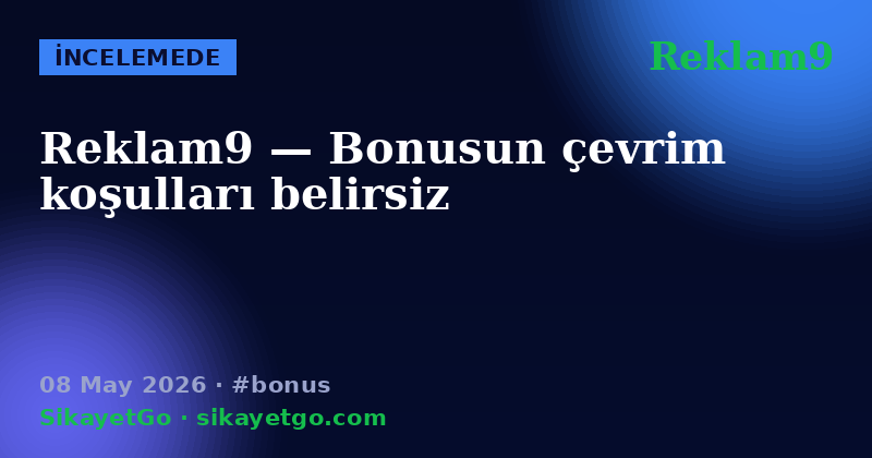 Reklam9 — 08 May 2026