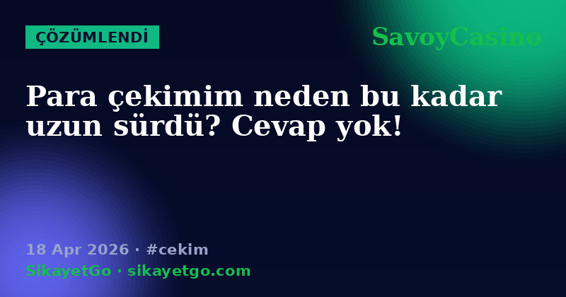 SavoyCasino — 18 Apr 2026
