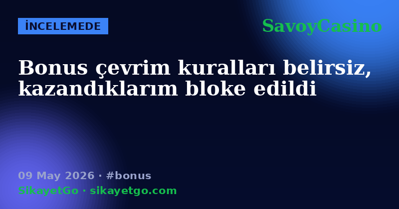 SavoyCasino — 09 May 2026