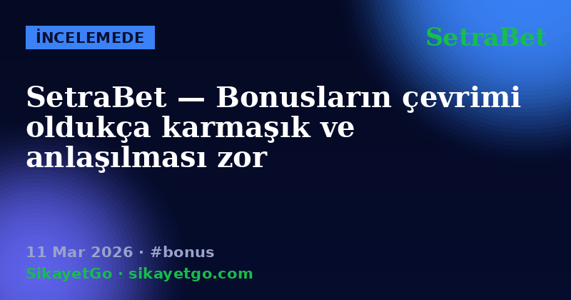 SetraBet — 11 Mar 2026