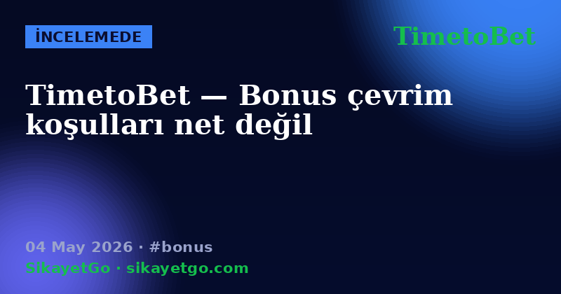 TimetoBet — 04 May 2026