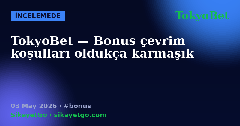 TokyoBet — 03 May 2026
