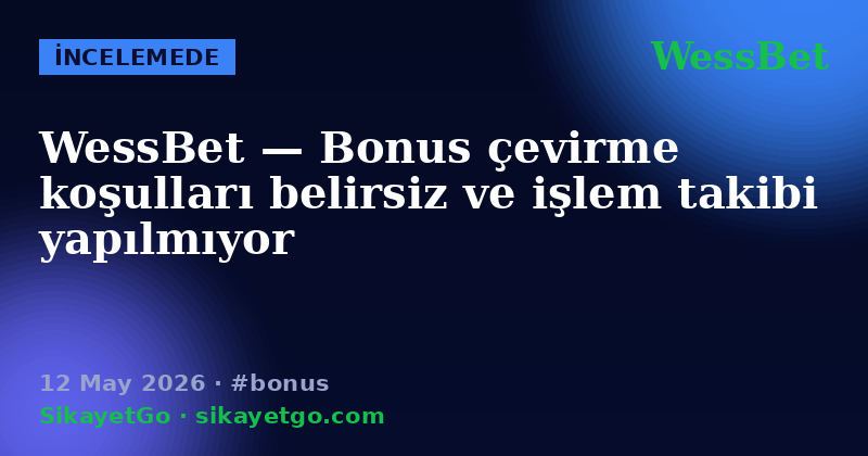 WessBet — 12 May 2026