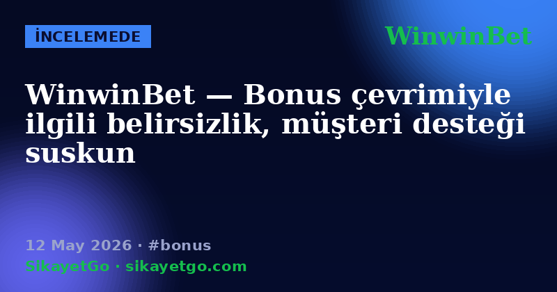 WinwinBet — 12 May 2026