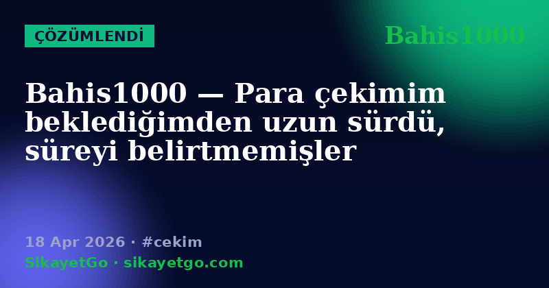 Bahis1000 — 18 Apr 2026