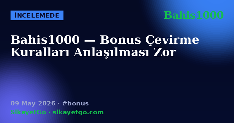 Bahis1000 — 09 May 2026