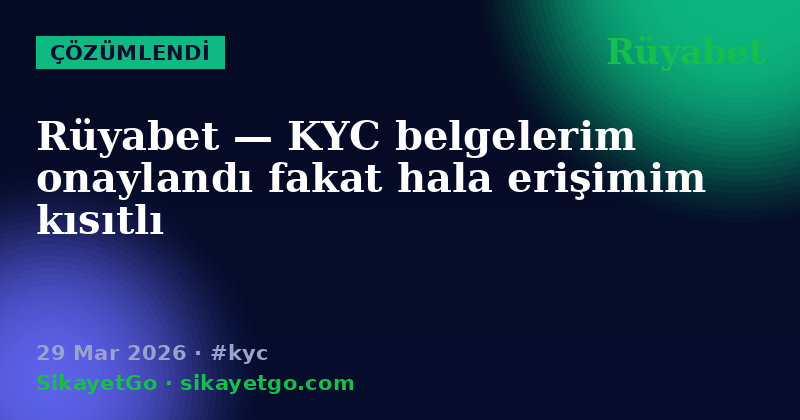 Rüyabet — 29 Mar 2026