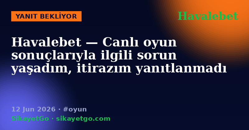 Havalebet — 12 Jun 2026