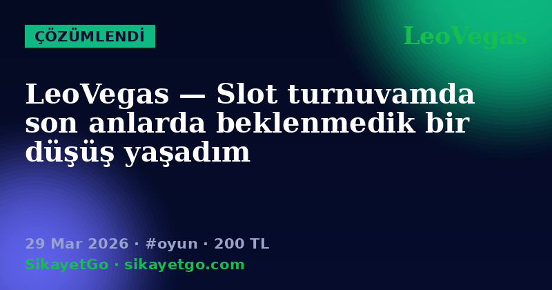 LeoVegas — 29 Mar 2026