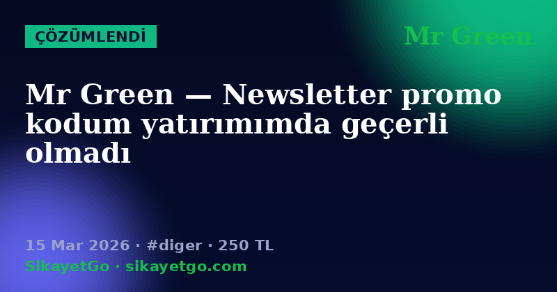 Mr Green — 15 Mar 2026