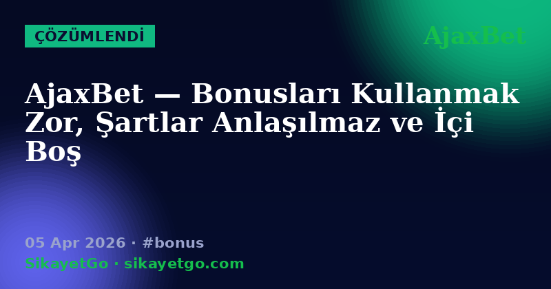 AjaxBet — 05 Apr 2026