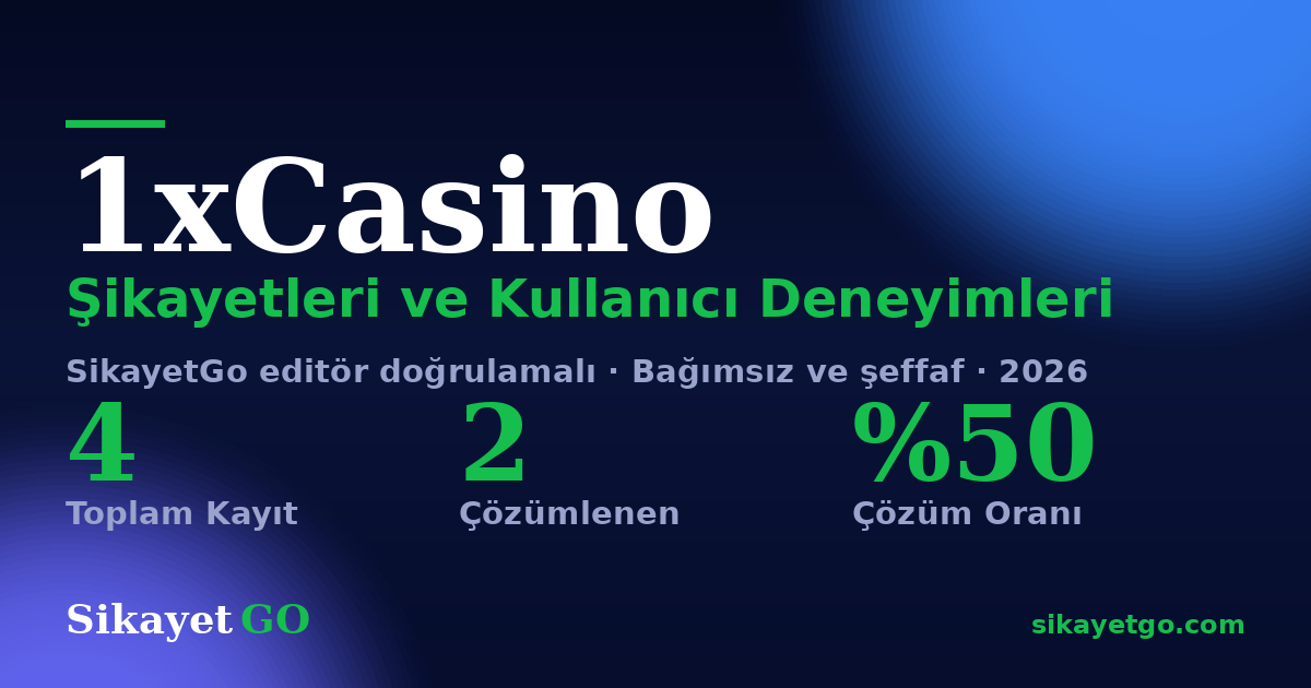1xCasino şikayet sayfası kart görseli