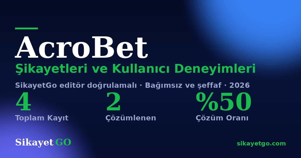 AcroBet şikayet sayfası kart görseli