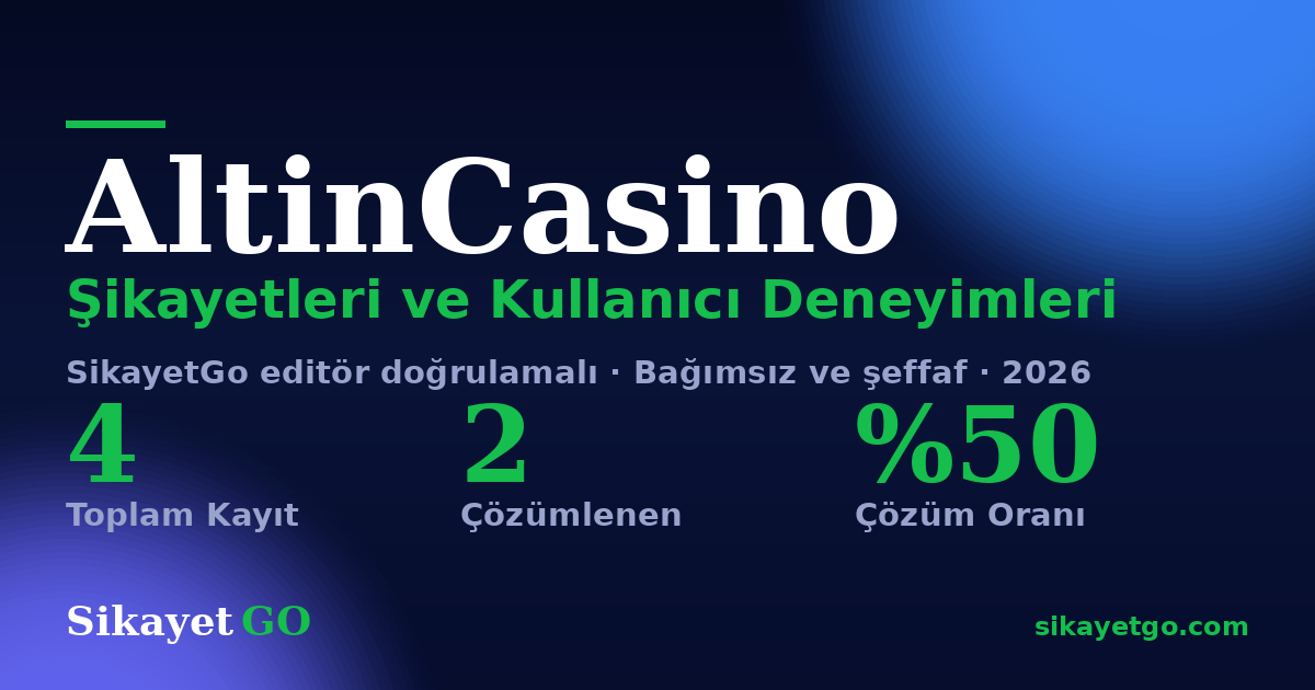 AltinCasino şikayet sayfası kart görseli