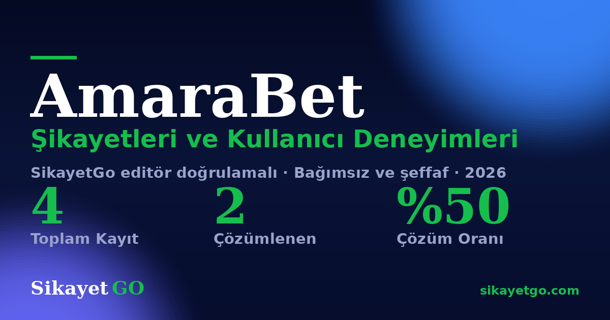 AmaraBet şikayet sayfası kart görseli