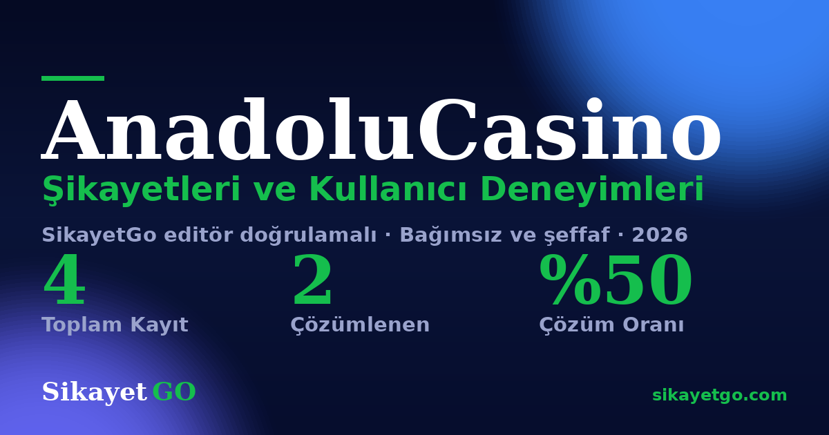 AnadoluCasino şikayet sayfası kart görseli