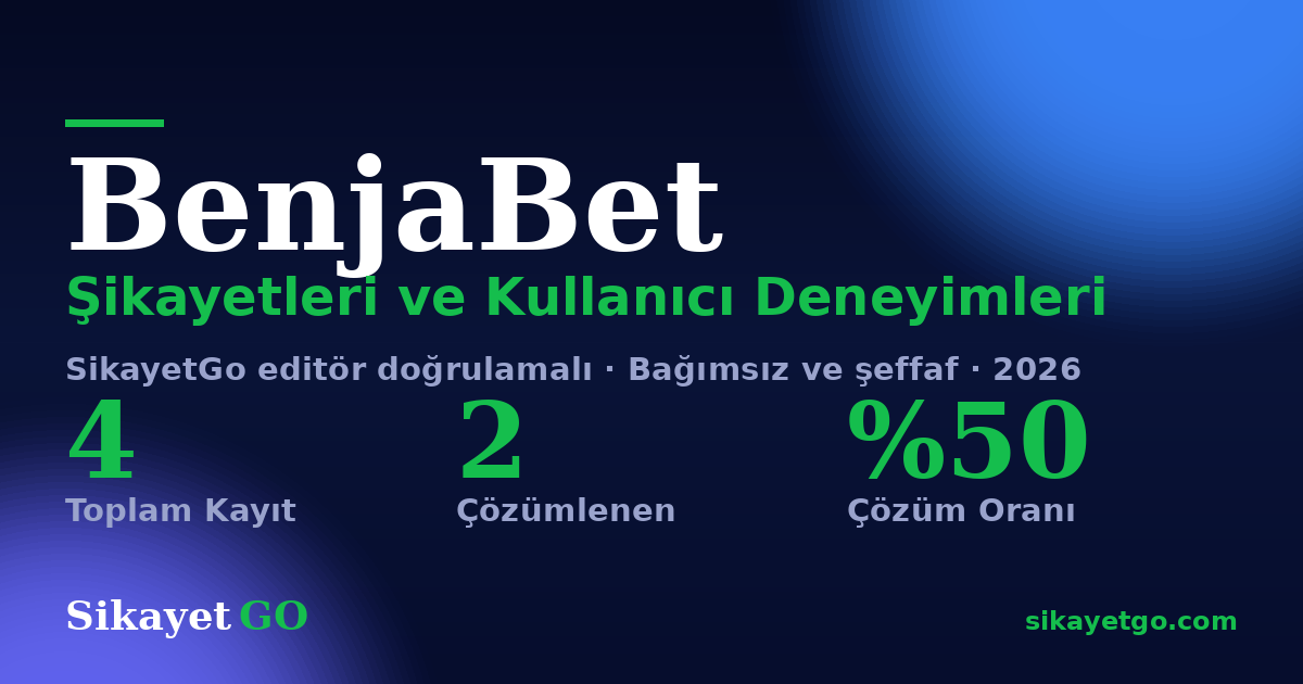 BenjaBet şikayet sayfası kart görseli