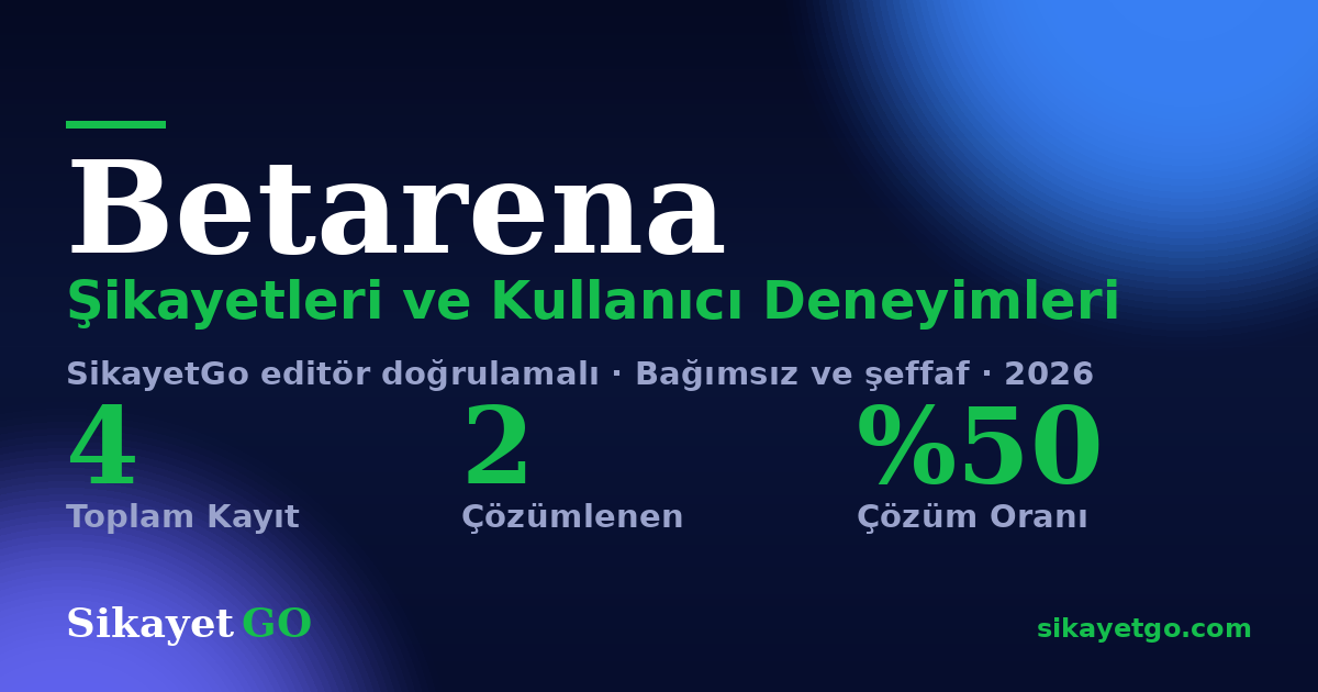 Betarena şikayet sayfası kart görseli