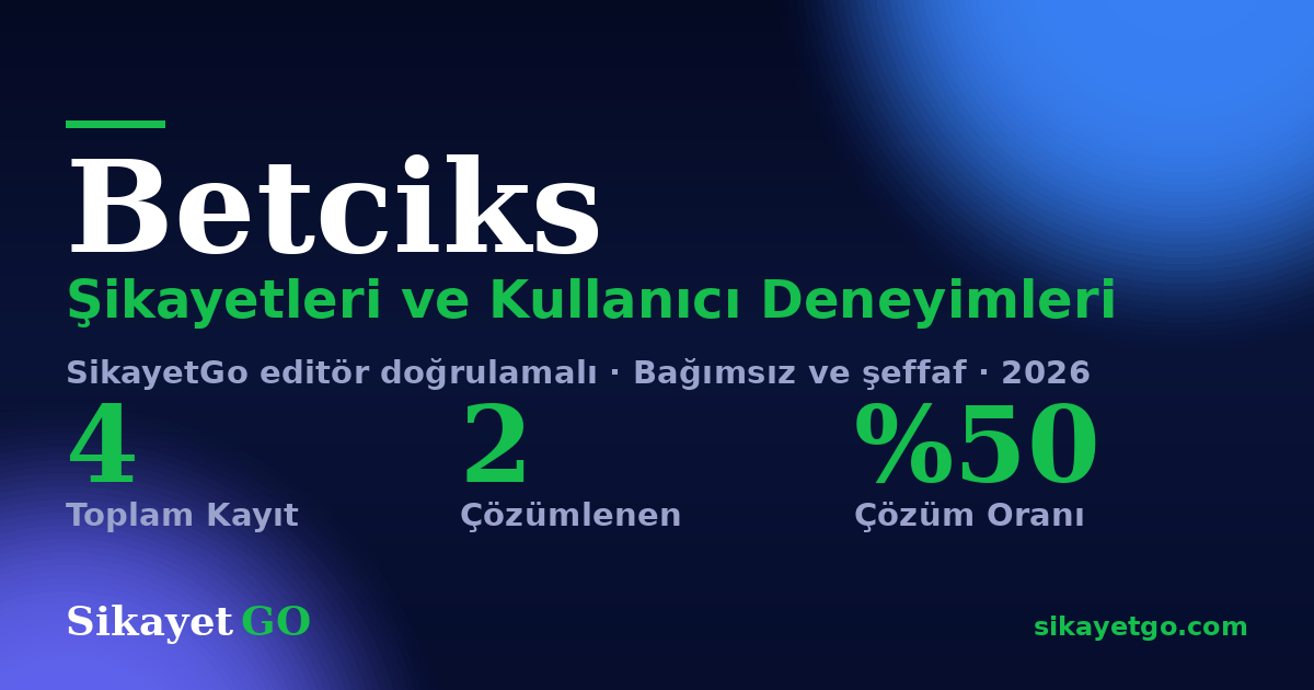Betciks şikayet sayfası kart görseli