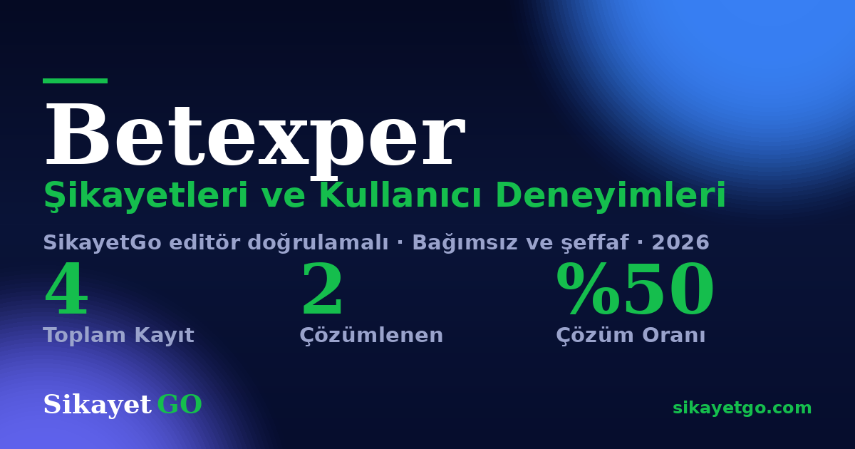 Betexper şikayet sayfası kart görseli