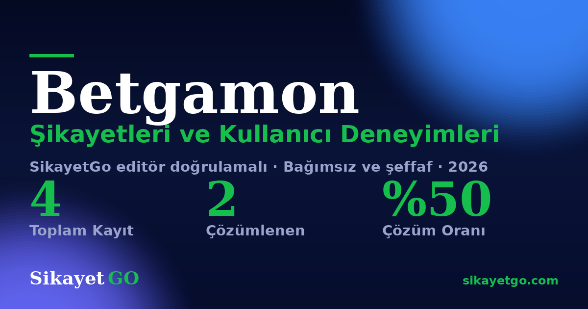 Betgamon şikayet sayfası kart görseli