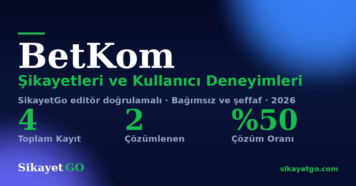 BetKom şikayet sayfası kart görseli