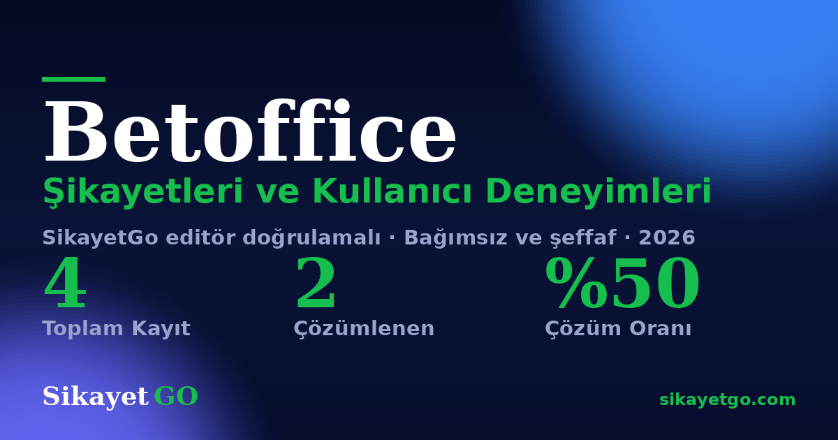 Betoffice şikayet sayfası kart görseli