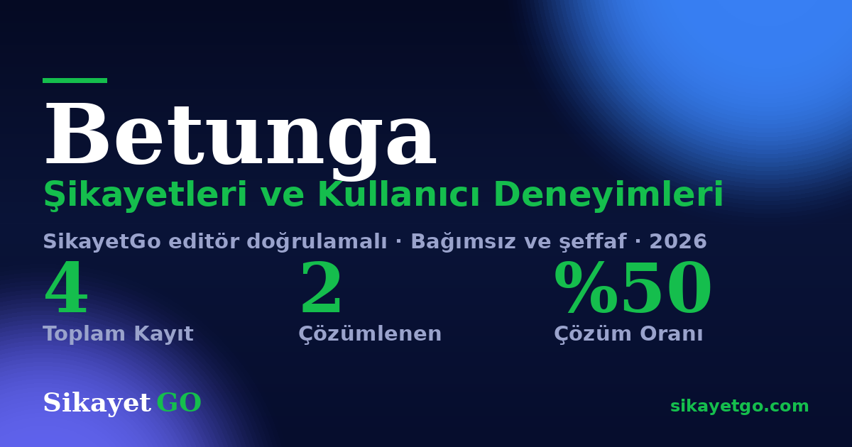 Betunga şikayet sayfası kart görseli