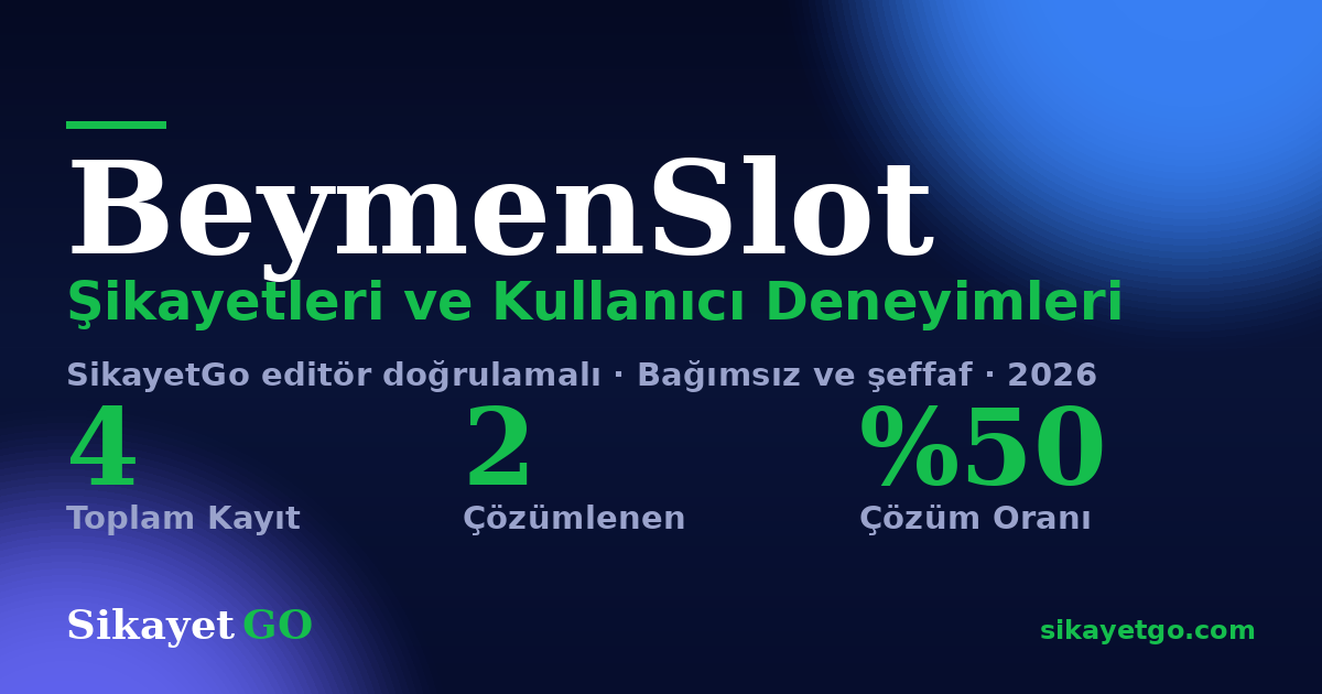 BeymenSlot şikayet sayfası kart görseli