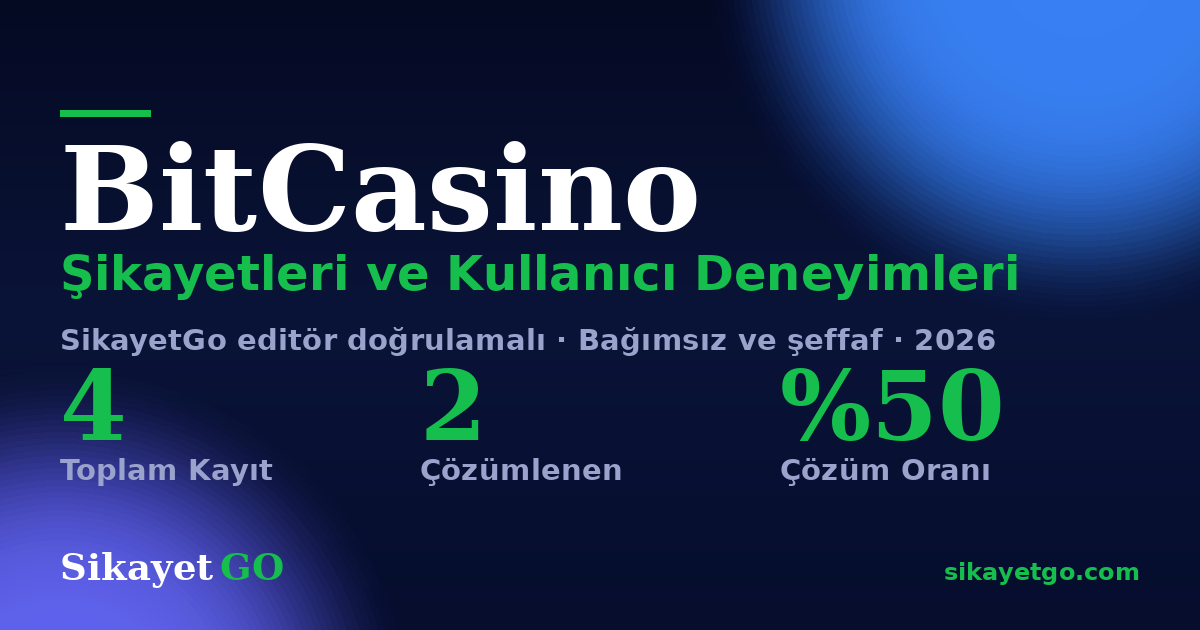 BitCasino şikayet sayfası kart görseli